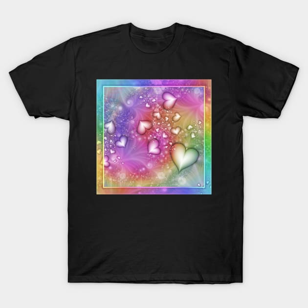 Rainbow Love Fractal T-Shirt by KirstenStar 